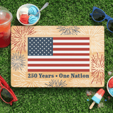 4th of July Solid Maple Wood Serving Board Platter - 11" x 16" | Made in the USA 🇺🇸