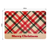 Solid Maple Wood Serving Board Platter Christmas Plaid - 11" x 16" | Made in the USA 🇺🇸