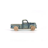Montessori Educational Small Blue Wooden Pickup Truck for Toddlers 1–3 | Eco-Friendly Beech Wood Toy