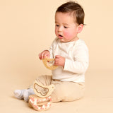 Solid Maple Wood Bird Rattle & Teether (Feathers) – Natural Wooden Baby Toy | Made in the USA