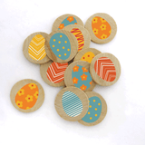 Happy Easter Solid Maple Wood Serving Board Platter - 11" x 16" | Easter Egg Wooden Tokens | Made in the USA 🇺🇸