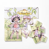 Magic Magnetic Wooden Puzzle with Cotton Bag - Playful Fairies