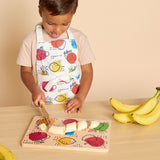 Kid's Chef-in-Training Fruit Wooden Cutting Board with Handcrafted Wooden Knife | Made in the USA