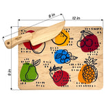 Kid's Chef-in-Training Wooden Cutting Board with Handcrafted One Piece Wooden Knife | Made in the USA