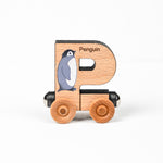Letter "P" with a penguin.