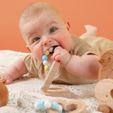 Silicone Bead Teether with Organic Cotton Bag - Calming Moon
