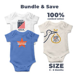 100% Airlume Combed, Ring-Spun Cotton Onesie  Boy Bundle (3 - 6 Months)