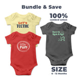 The Triple-Cute Onesie Unisex Bundle (6 - 12 Months)