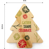 Printed Christmas Tree Solid Maple Wood Serving Board Platter - 11" x 13.5" | Made in the USA 🇺🇸