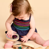 Printed Raccoon Single-Piece Rattle and Matching Mirror