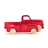 Montessori Educational Red Wooden Pickup Truck for Toddlers 1–3 | Eco-Friendly Beech Wood Toy