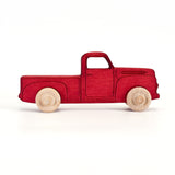 Montessori Educational Small Red Wooden Pickup Truck for Toddlers 1–3 | Eco-Friendly Beech Wood Toy