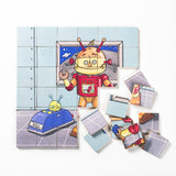 Magic Magnetic Wooden Puzzle with Cotton Bag - Friendly Robot