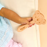 Solid Maple Wood Baby Rattle – Natural Wooden Bear Rattle | Made in the USA 🇺🇸