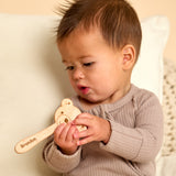 Solid Maple Wood Baby Rattle – Natural Wooden Bear Rattle | Made in the USA 🇺🇸