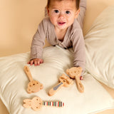 Solid Maple Wood Baby Rattle – Natural Wooden Bunny Rattle | Made in the USA 🇺🇸