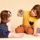 Printed Bunny Single-Piece Rattle and Matching Mirror