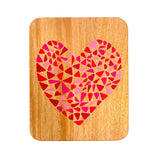 Printed Heart Solid Maple Wood Serving Board Platter - 11" x 14" | Made in the USA 🇺🇸