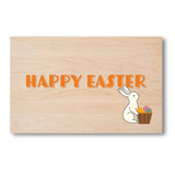 Happy Easter Solid Maple Wood Serving Board Platter - 11" x 16" | Easter Egg Wooden Tokens | Made in the USA 🇺🇸