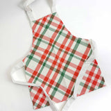 Little Chef Wooden Cutting Board, Knife & Apron Set | Holiday Plaid | Made in the USA 🇺🇸
