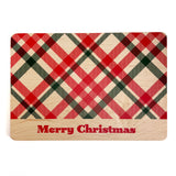 Solid Maple Wood Serving Board Platter Christmas Plaid - 11" x 16" | Made in the USA 🇺🇸