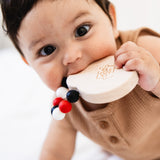 Silicone Bead Teether with Organic Cotton Bag - Ladybug
